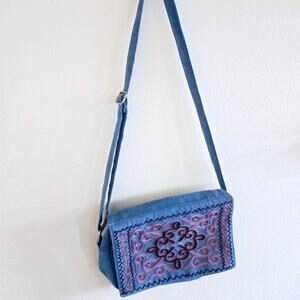faux suede mini crossbody bag mandala festival outdoors travel Book purse